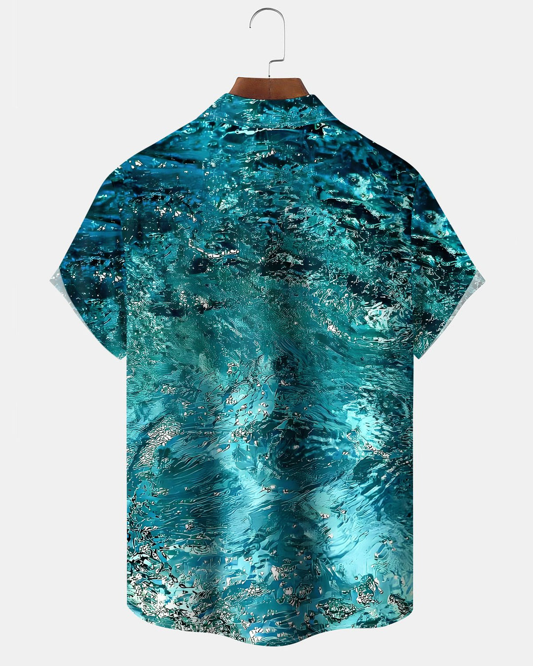 Alohadaddy® Hawaiian Ocean Print Art Button Pocket Cardigan Men&