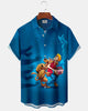 Alohadaddy® Holiday Halloween Graphic Print Button-Down Pocket Cardigan-Style Men's Short-Sleeve Shirt