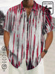 Alohadaddy Cotton Linen Art Ombre Textured Print Breast Pocket Shirt Plus Size Resort Shirt