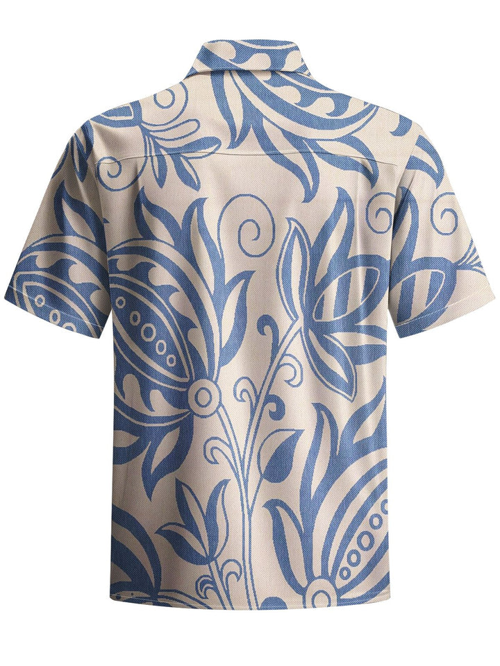Alohadaddy® Casual Floral Print Chest Pocket Men&