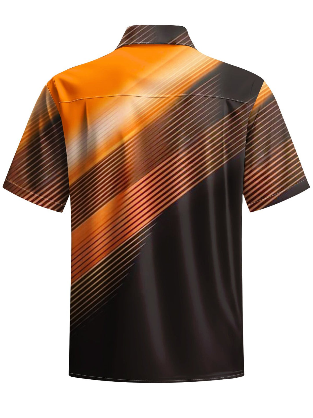 Alohadaddy® Casual Stripes Gradient Art Print Chest Pocket Men&