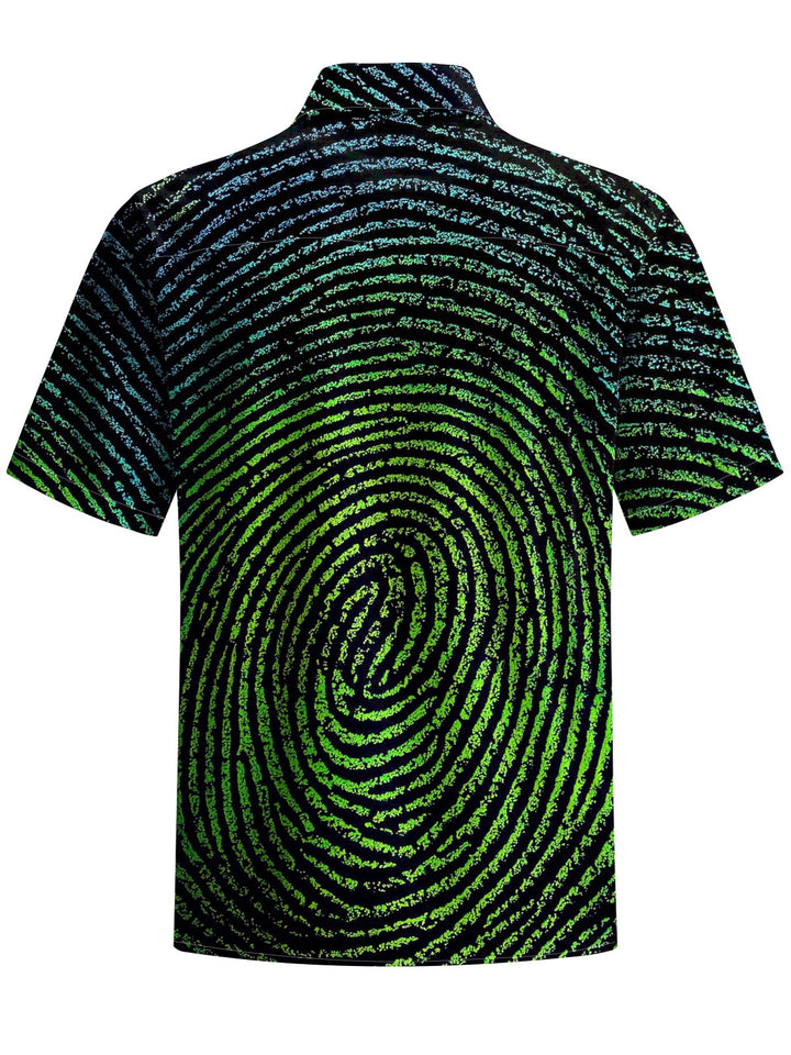 Alohadaddy® Casual Print Stripe Contrast Art Print Chest Pocket Men&