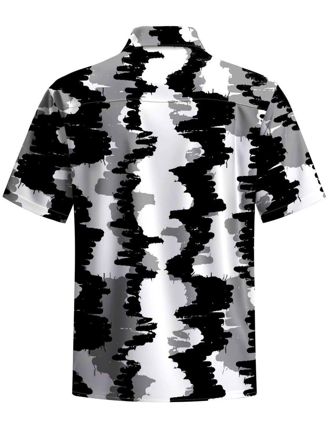 Alohadaddy® Casual Stripe Geometric Art Print Chest Pocket Men&
