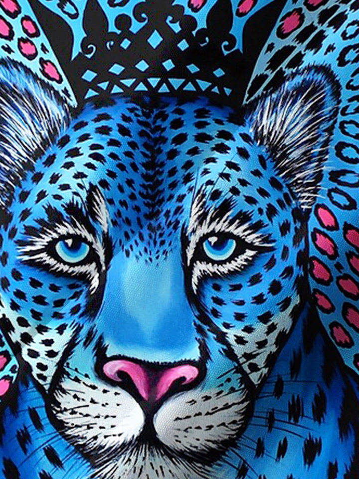 Alohadaddy® Casual Leopard Print Art Print Chest Pocket Men&