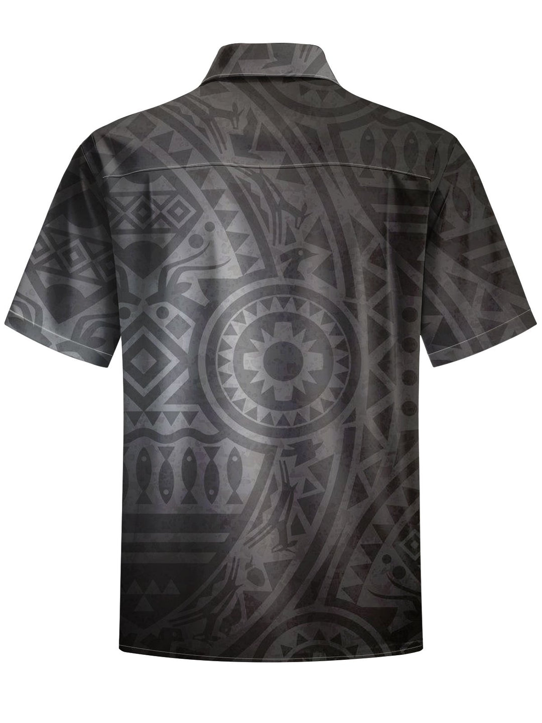 Alohadaddy® Casual Geometric Tiki Print Chest Pocket Men&
