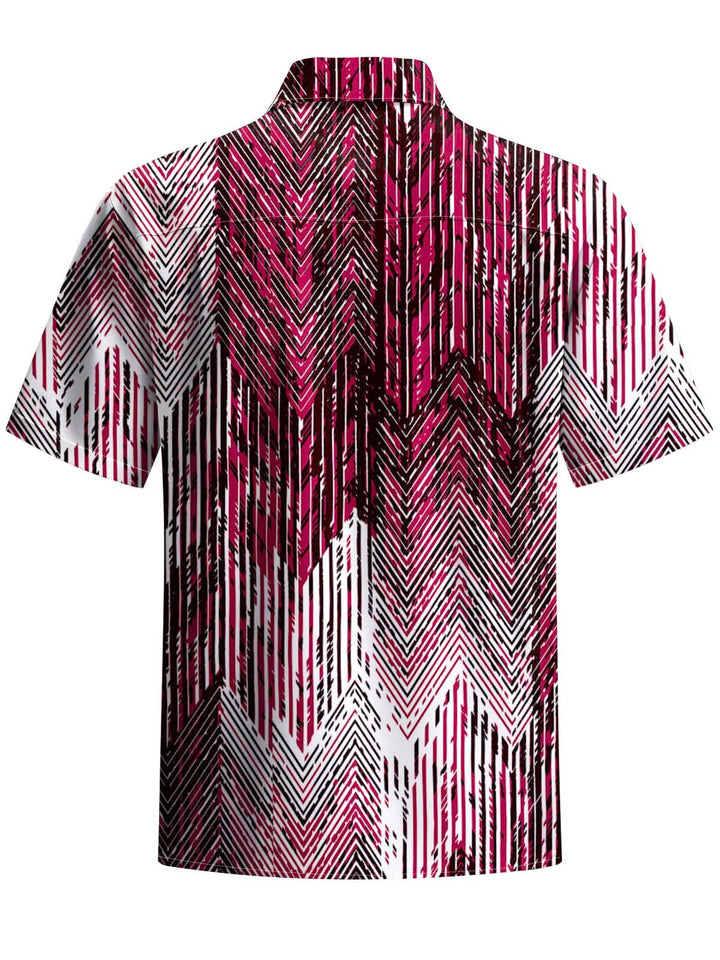 Alohadaddy® Casual Stripe Print Art Pocket Elastic Men&