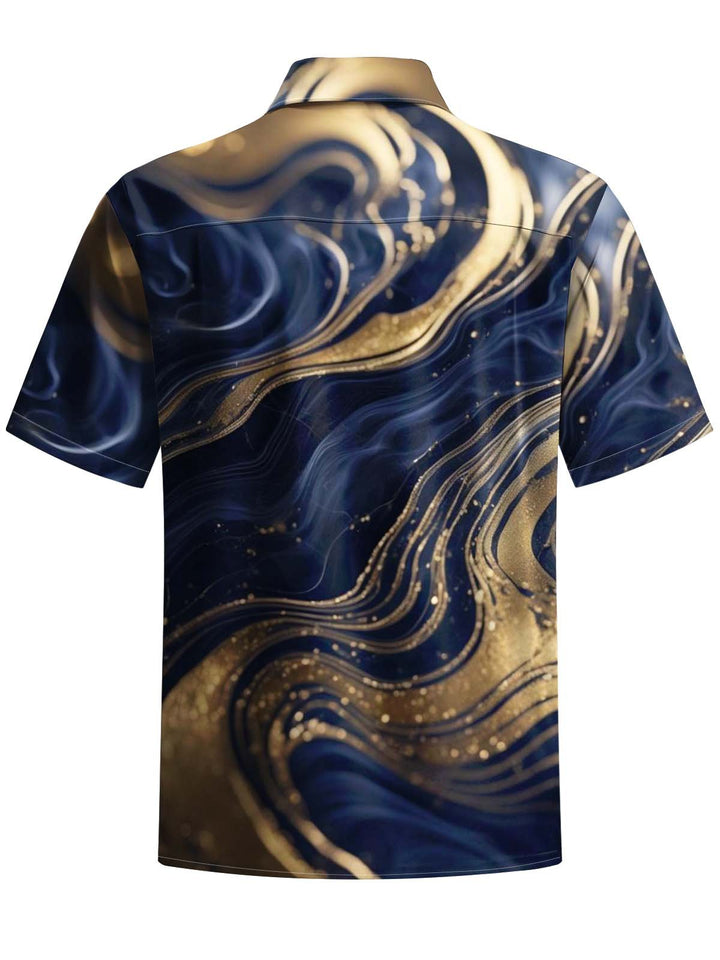 Alohadaddy® Retro Abstract Art Print Chest Pocket Stretch Men&