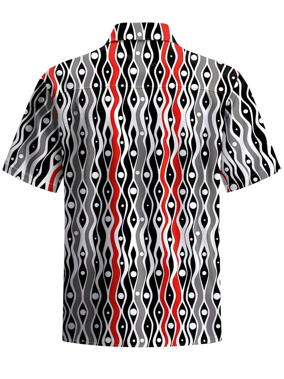Alohadaddy® Casual Striped Geometric Art Print Chest Pocket Stretch Men&