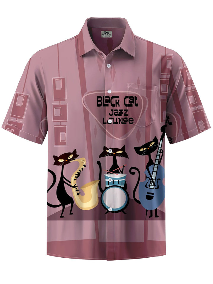 Alohadaddy® Casual Geometric Jazz Cat Print Art Pocket Stretch Men&