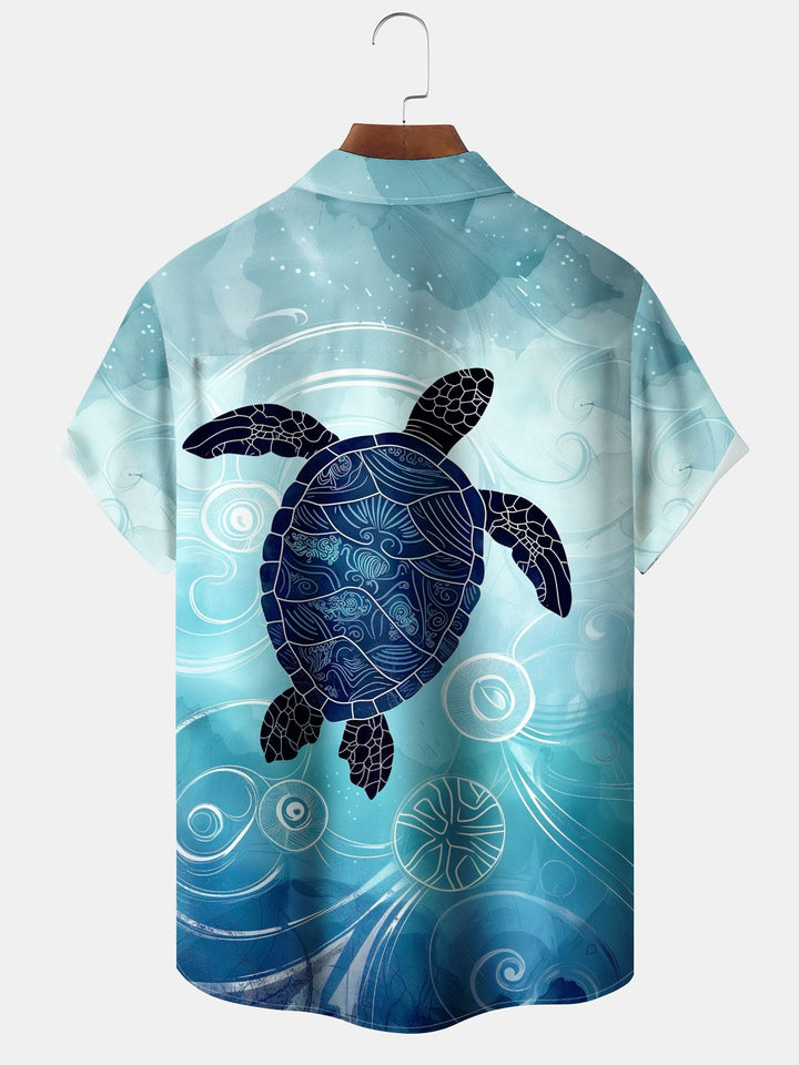 Alohadaddy® Hawaiian Turtle Print Pocket Stretch Men&