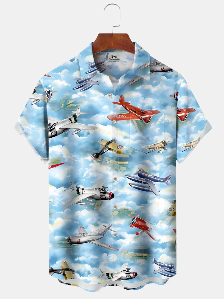 Alohadaddy® Casual Fighter Art Pocket Button Stretch Men&