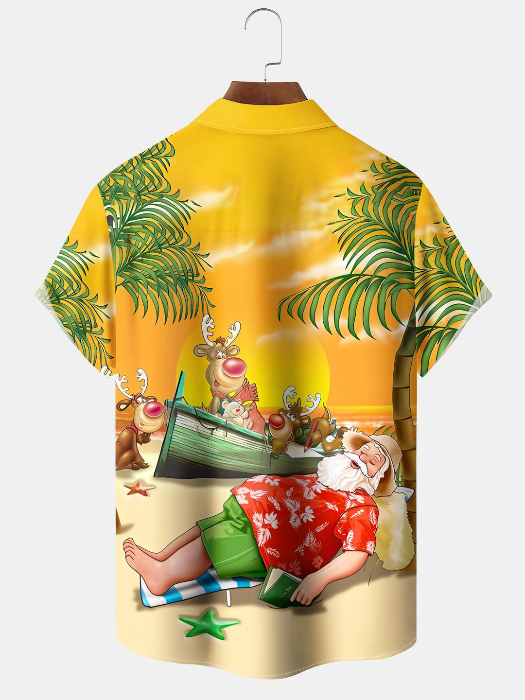 Alohadaddy® Christmas Santa Claus Print Pocket Elastic Button Men&