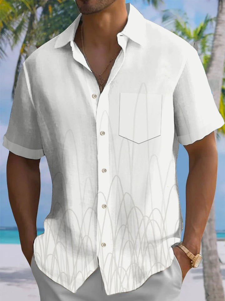 Alohadaddy® Casual Striped Geometric Print Pocket Stretch Men&