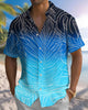 Alohadaddy® Hawaiian Gradient Leaf Print Art Pocket Button Stretch Men's Short-Sleeve Shirt Big & Tall