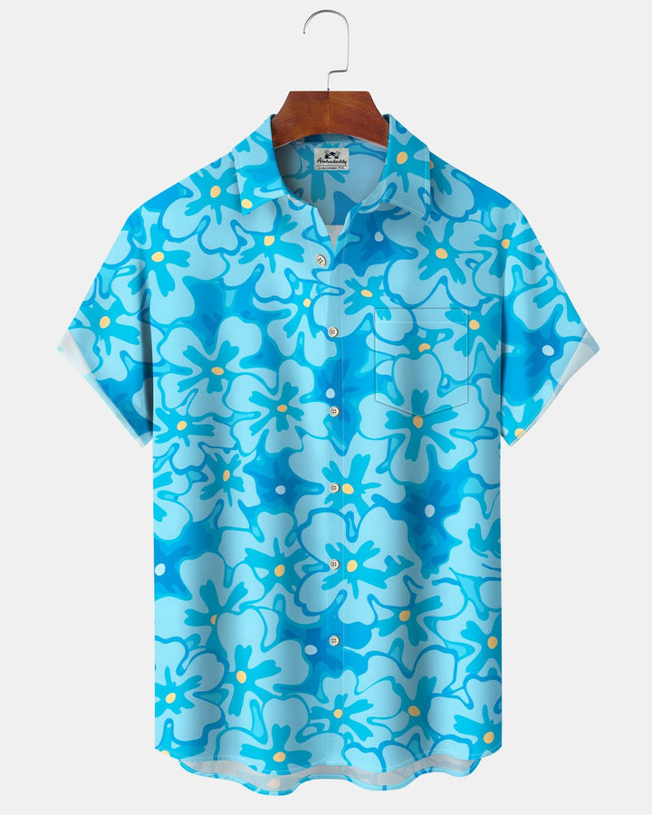 Alohadaddy® Casual Floral Print Art Button Pocket Cardigan Men&