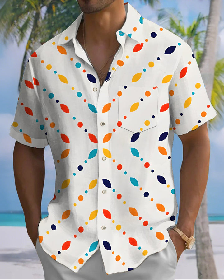 Alohadaddy® Casual Atomic Print Art Button Pocket Cardigan Men&