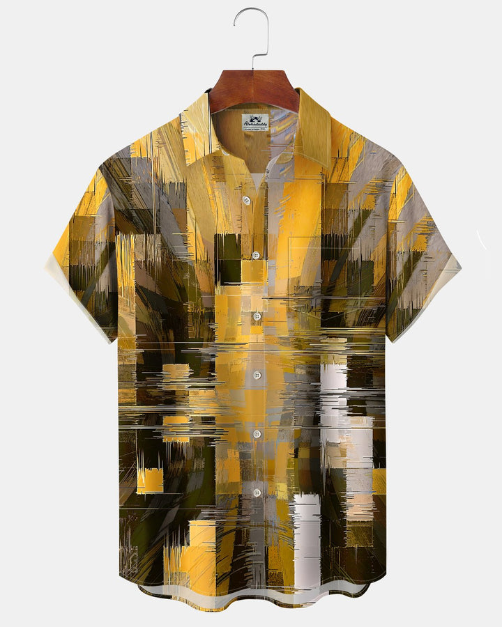 Alohadaddy® Vintage Abstract Print Art Button Pocket Cardigan Men&