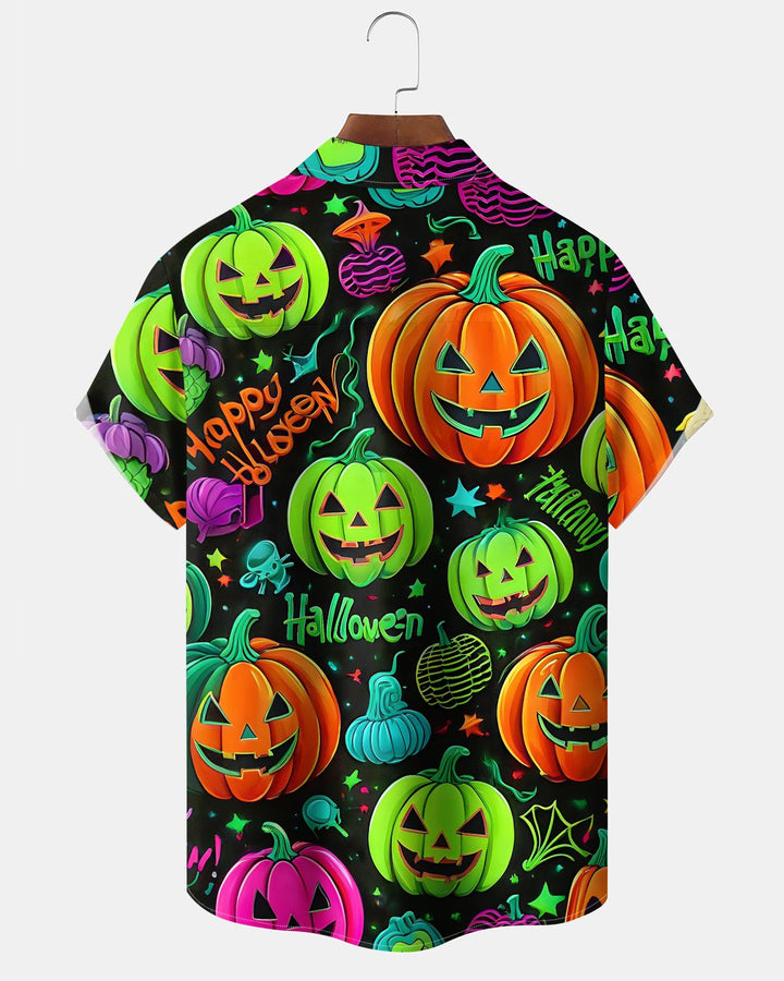 Alohadaddy® Holiday Halloween Graphic Print Button-Down Pocket Cardigan-Style Men&