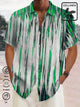Alohadaddy Cotton Linen Art Ombre Textured Print Breast Pocket Shirt Plus Size Resort Shirt