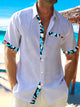 Alohadaddy Hawaiian Floral Print Men's Button Pocket Short Sleeve Shirt