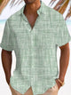 Alohadaddy Retro Basic Texture 3D Print Men's Button Pocket Short Sleeve Shirt Big & Tall