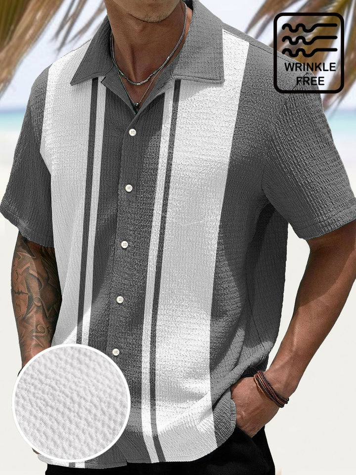 Camisa de manga corta con bolsillo abotonado y estampado digital 3D con colores contrastantes para hombre de Alohadaddy, estilo retro de bolos, finales de los años 60, tallas grandes
