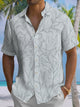 Alohadaddy® Hawaiian Leaves Print Chest Pocket Mens Short Sleeve Shirt Big & Tall