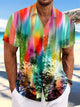 Alohadaddy® Hawaii Tree Art Print Moisture Wicking Mens Short Sleeve Shirt Big & Tall