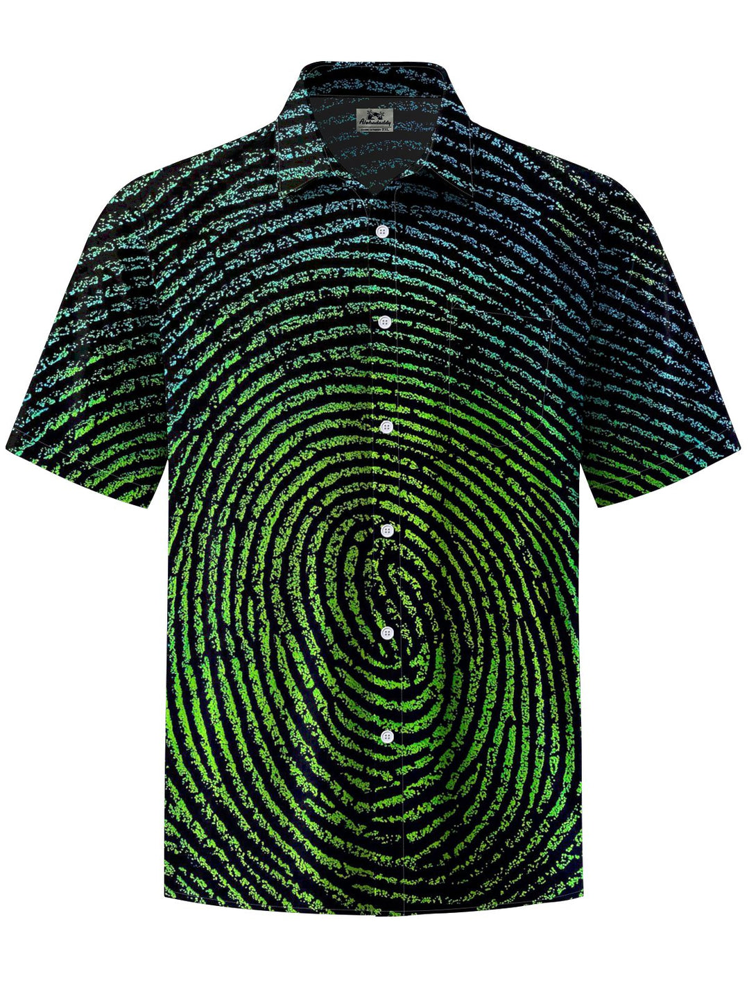 Alohadaddy® Casual Print Stripe Contrast Art Print Chest Pocket Men&