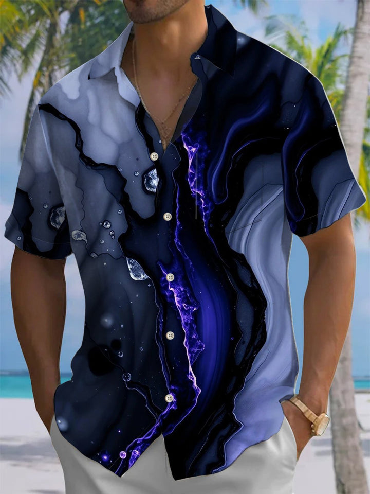 Alohadaddy® Casual Abstract Texture Print Art Men&