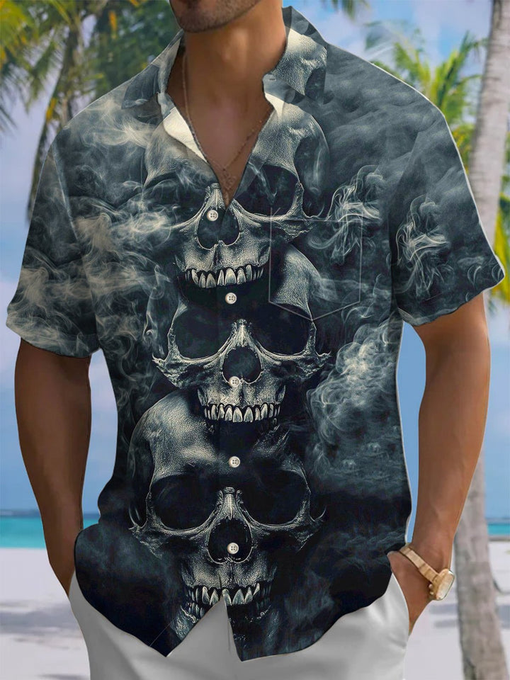 Alohadaddy® Casual Skull Print Pocket Men&