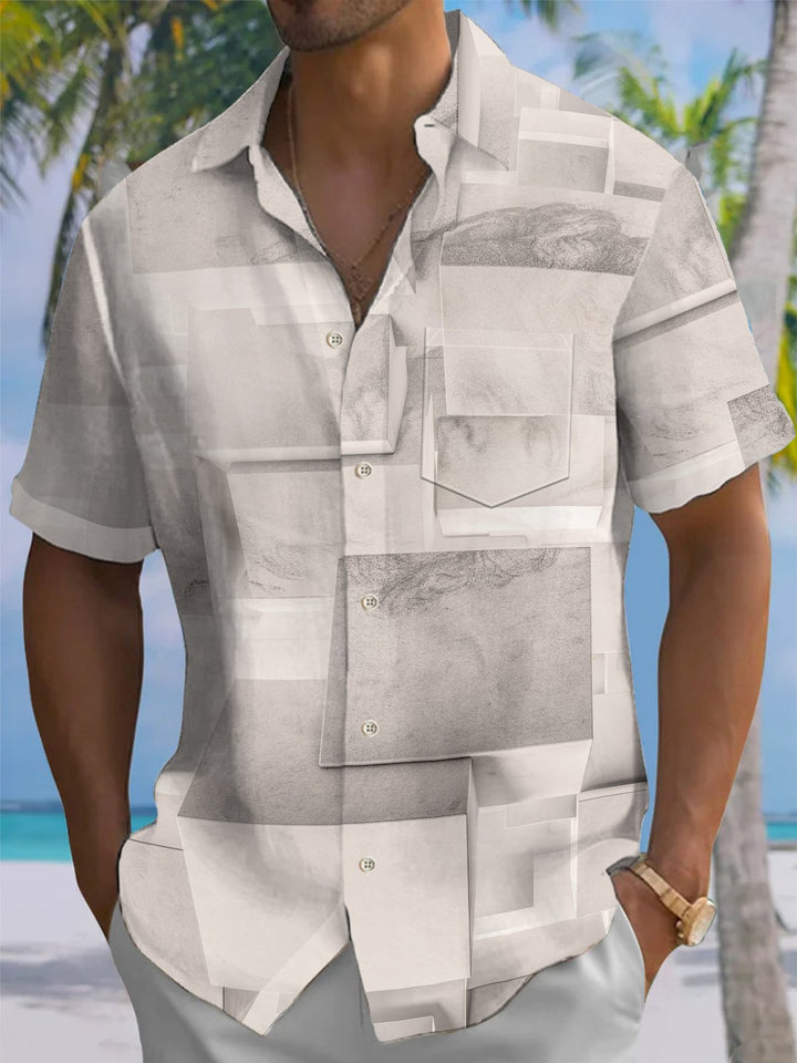 Alohadaddy® Casual Geometric Art Print Stretch Men&