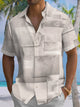 Alohadaddy® Casual Geometric Art Print Stretch Men's Short Sleeve Shirt Big & Tall