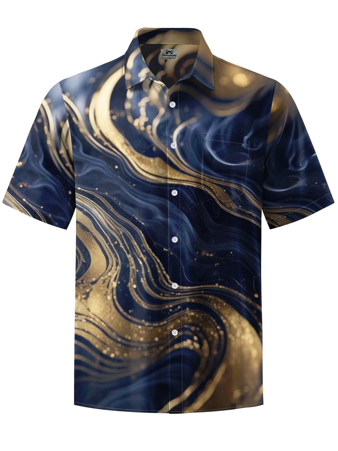 Alohadaddy® Retro Abstract Art Print Chest Pocket Stretch Men&