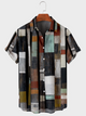 Black Geometric Cotton-Blend Printed Basic Shirts & Tops
