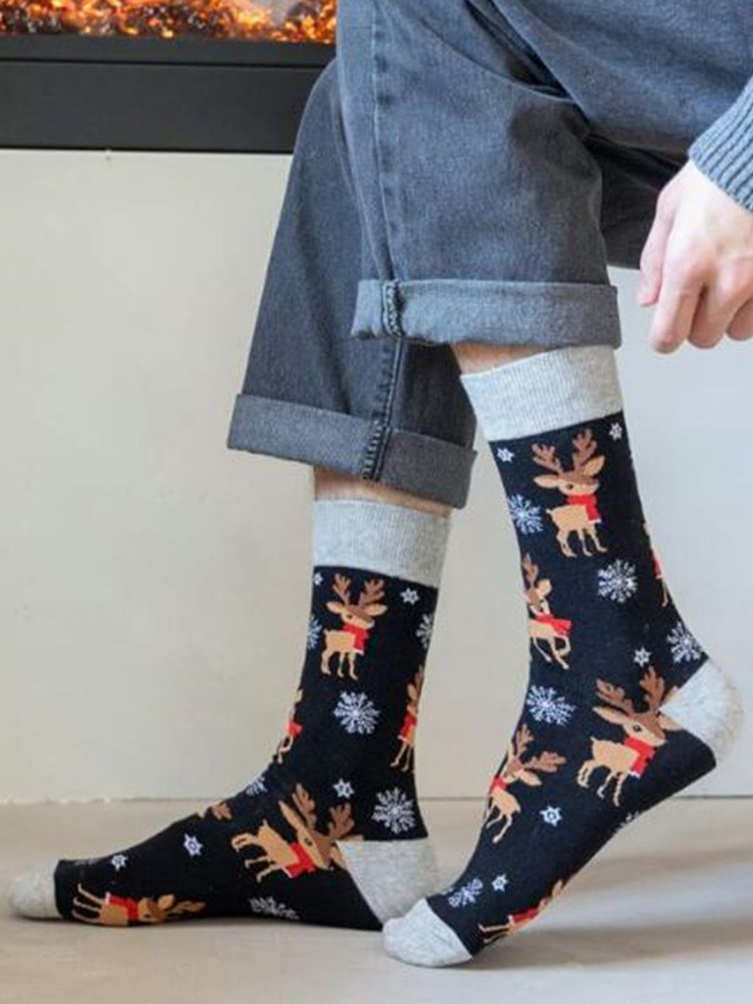 Alohadaddy Cartoon Santa Claus Snowman Elk Socks Christmas