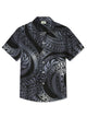 Men's Vintage Geometric Ethnic Gradient Print Short Sleeve Shirt