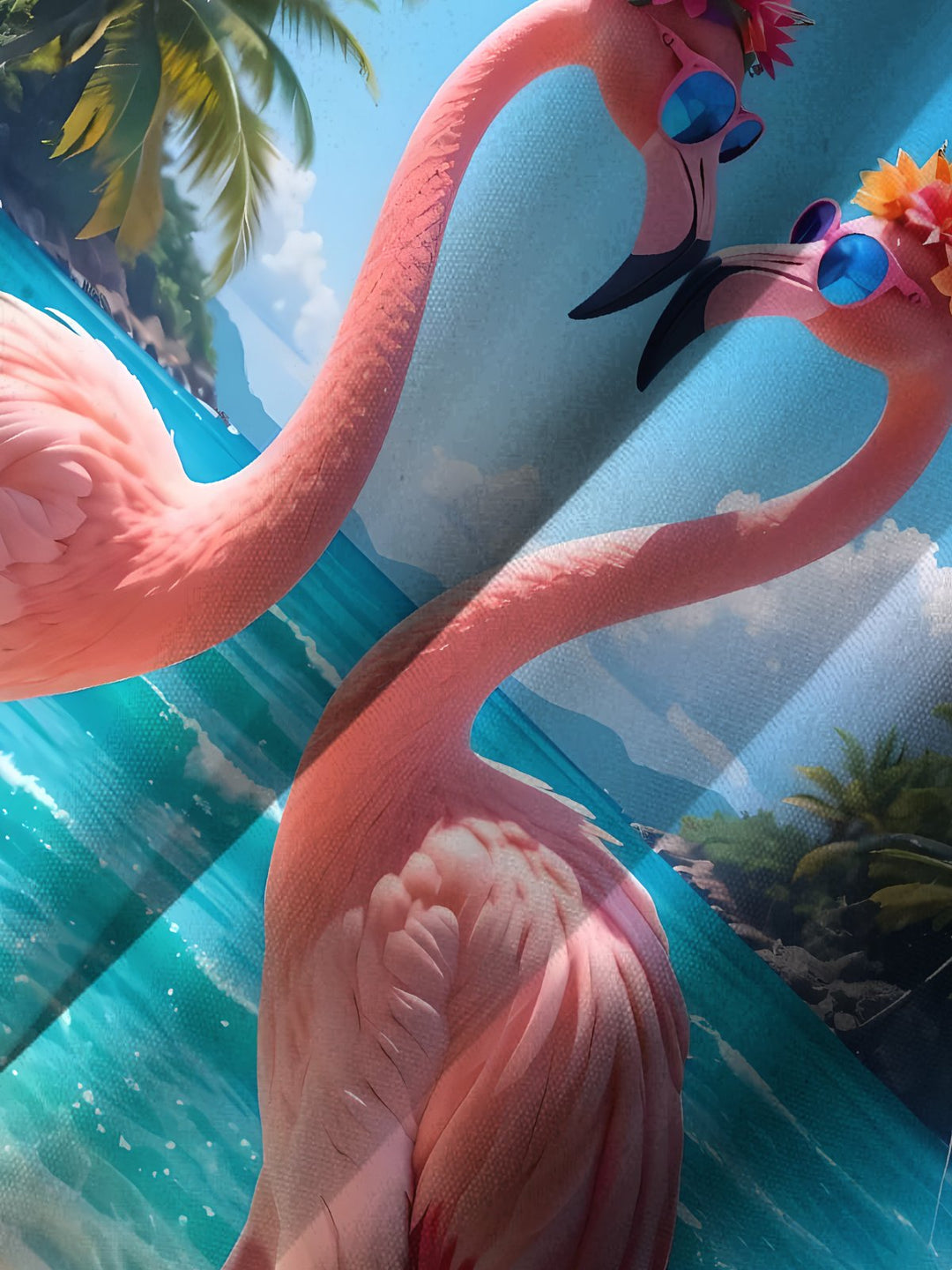 Alohadaddy Holiday Collection Hawaiian Flamingo Print Art Button Cardigan Pockets Large Size Long Short Sleeve Polyester Shirt