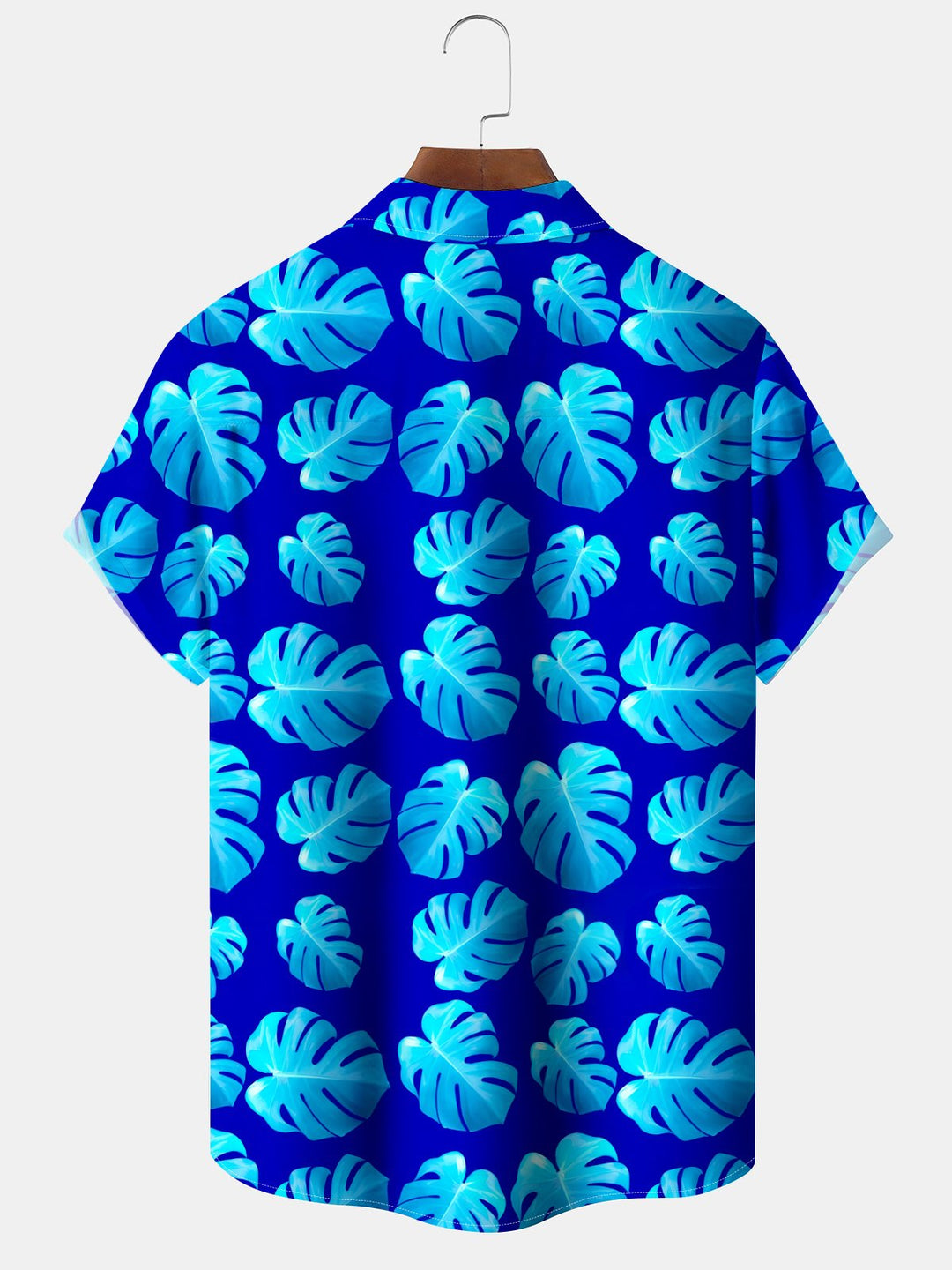 Alohadaddy® Hawaiian Leaves Print Chest Pocket Stretch Moisture Wicking Men&