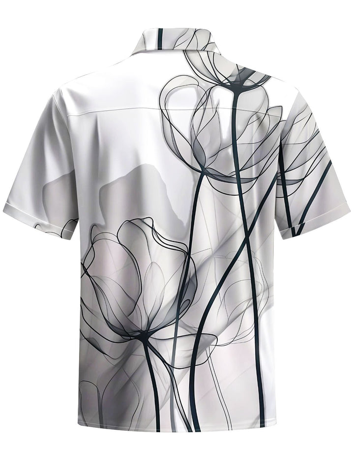 Alohadaddy® Casual Floral Print Chest Pocket Men&