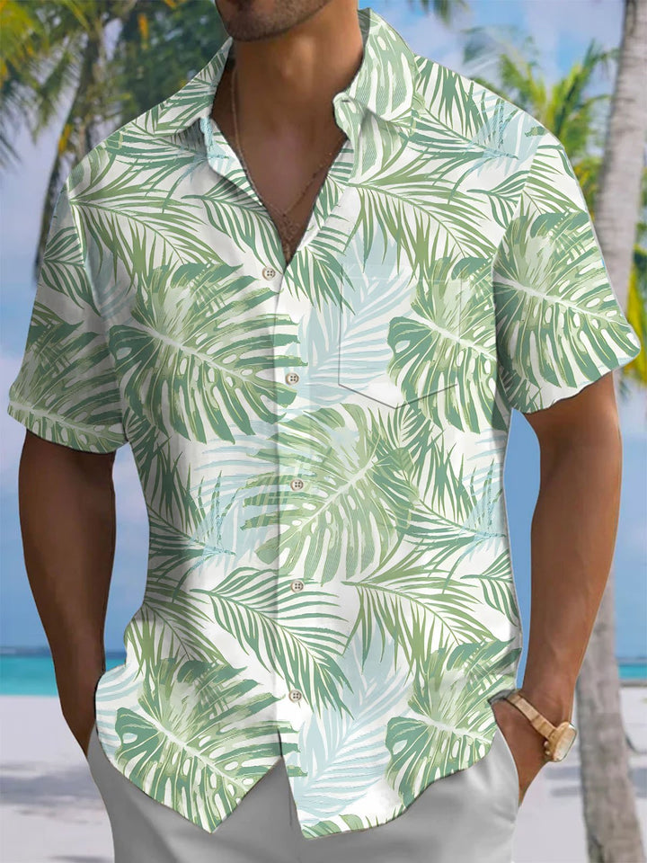 Alohadaddy® Hawaiian Leaves Printed Moisture Wicking Men&