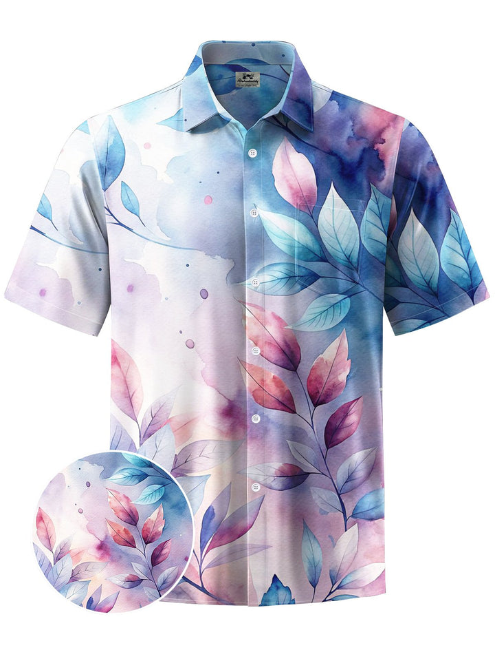 Alohadaddy® Hawaiian Leaves Smudge Art Print Chest Pocket Men&