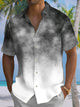 Alohadaddy® Casual Gradient Textured Print Art Moisture Wicking Chest Pocket Men's Short Sleeve Shirt Big & Tall