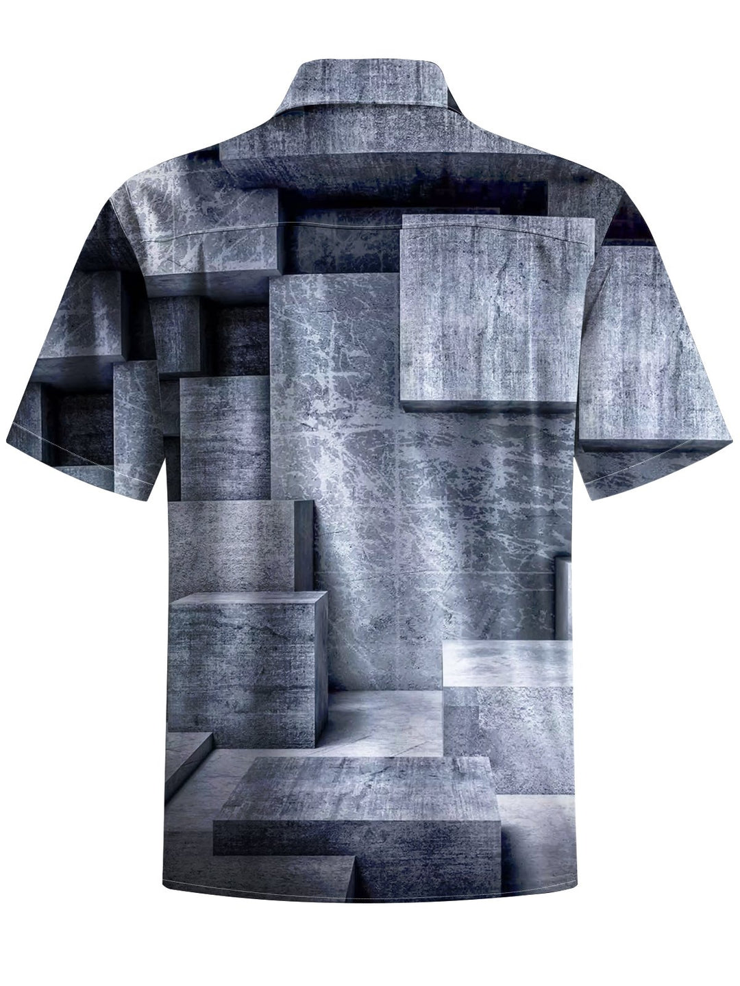 Alohadaddy® Casual Geometric Art Print Chest Pocket Men&