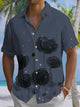 Alohadaddy® Casual Floral Art Print Chest Pocket Men's Short Sleeve Shirt Big & Tall