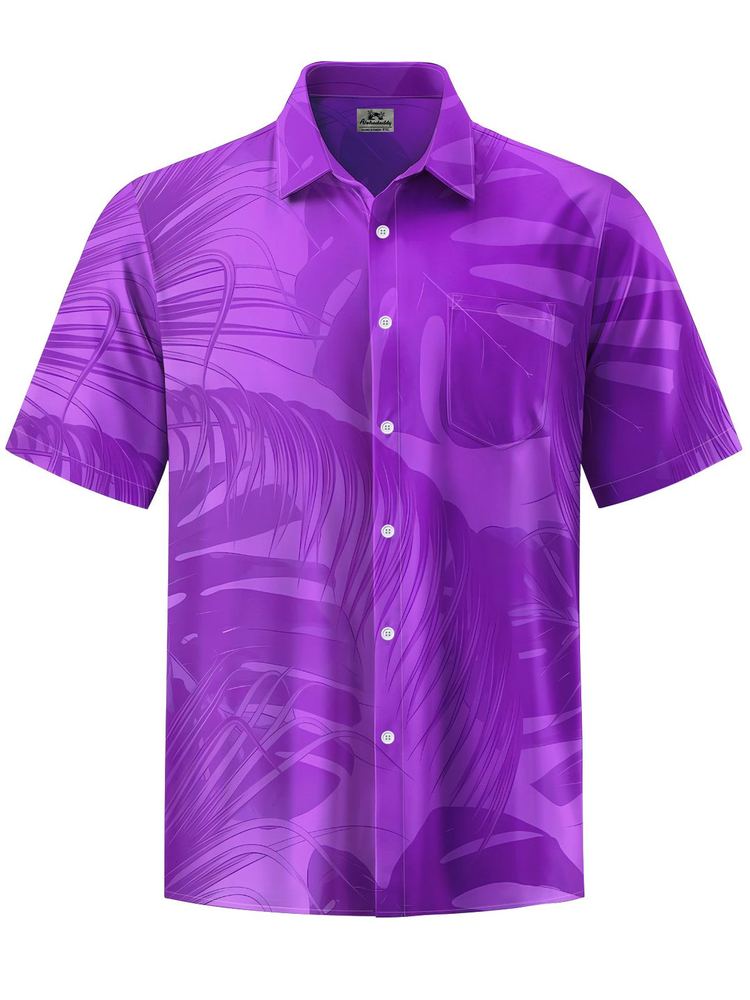 Alohadaddy® Hawaiian Palm Leaf Art Print Chest Pocket Men&