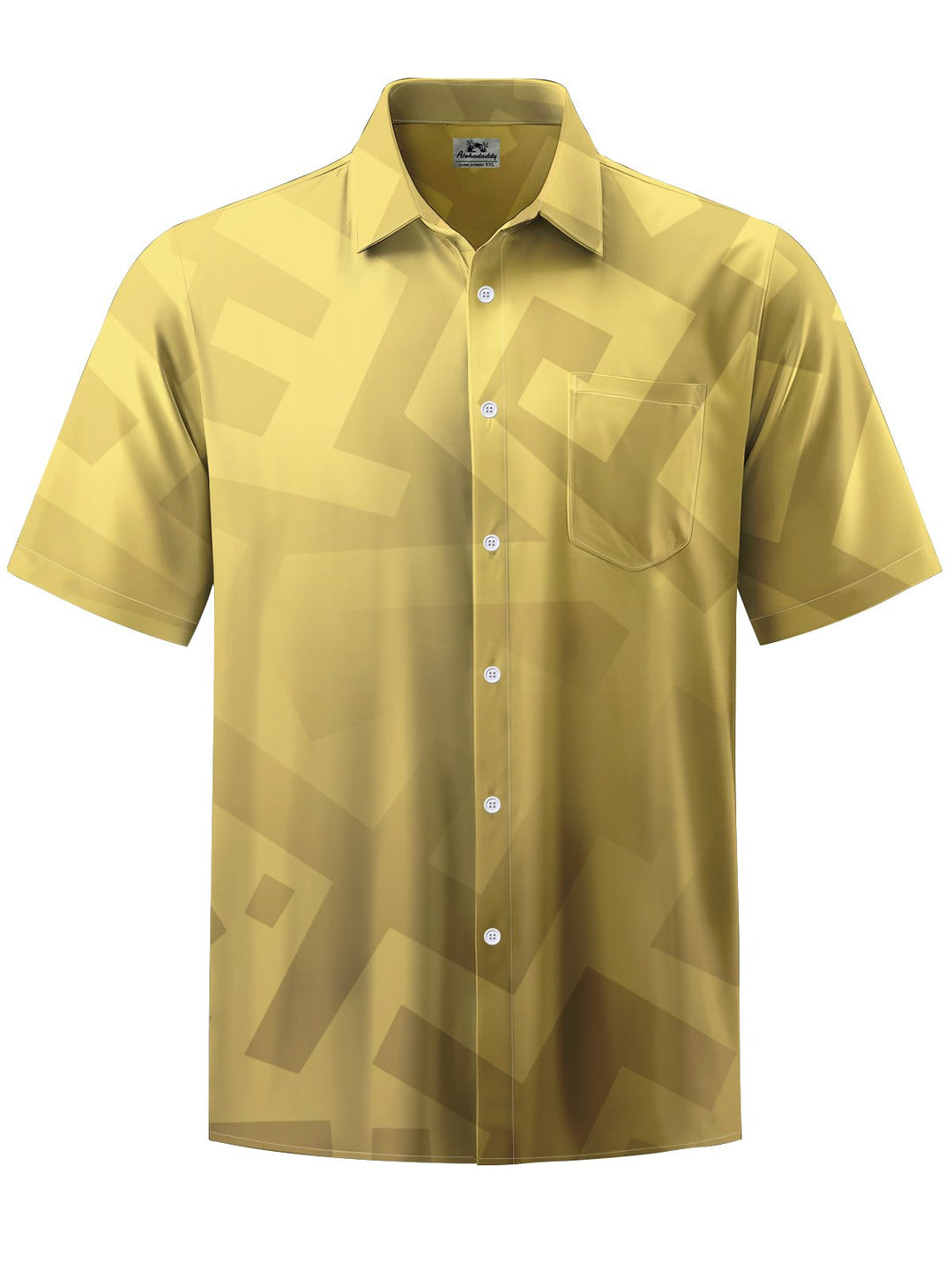 Alohadaddy® Casual Geometric Gradient Art Print Chest Pocket Men&