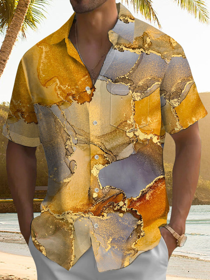 Alohadaddy® Casual Abstract Texture Print Art Men&