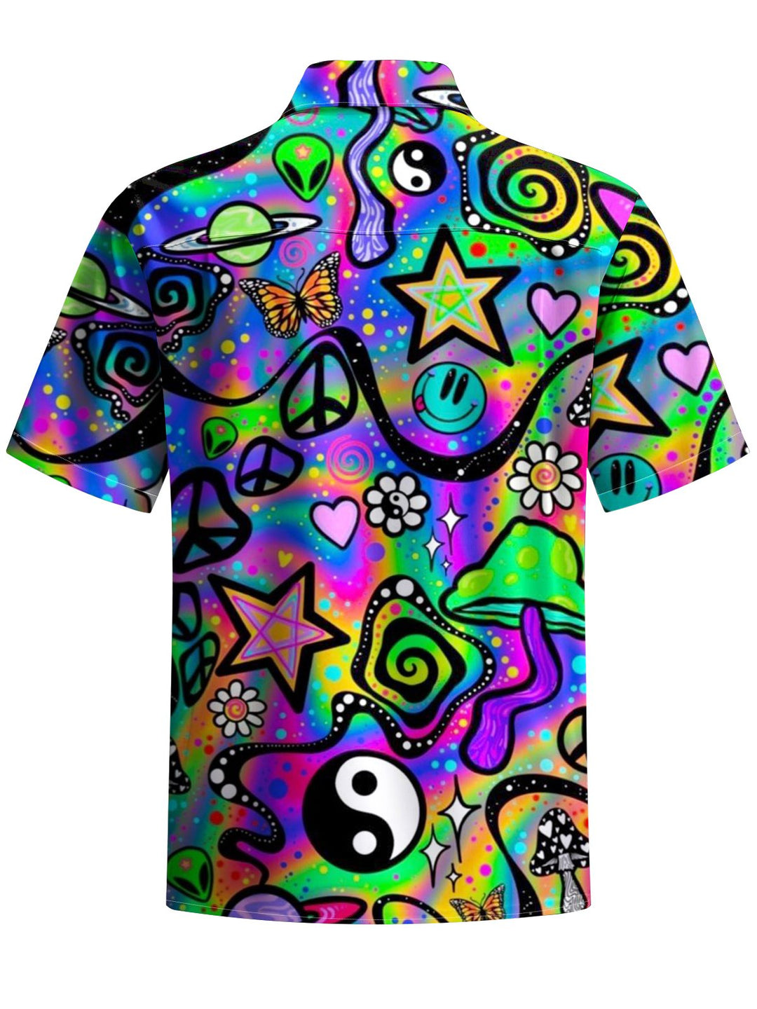 Alohadaddy® Vintage Graffiti Art Print Chest Pocket Stretch Men&