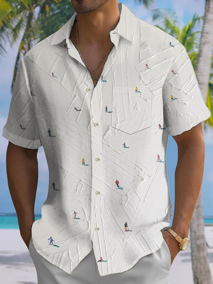 Alohadaddy® Casual Ski Print Art Pocket Stretch Men&